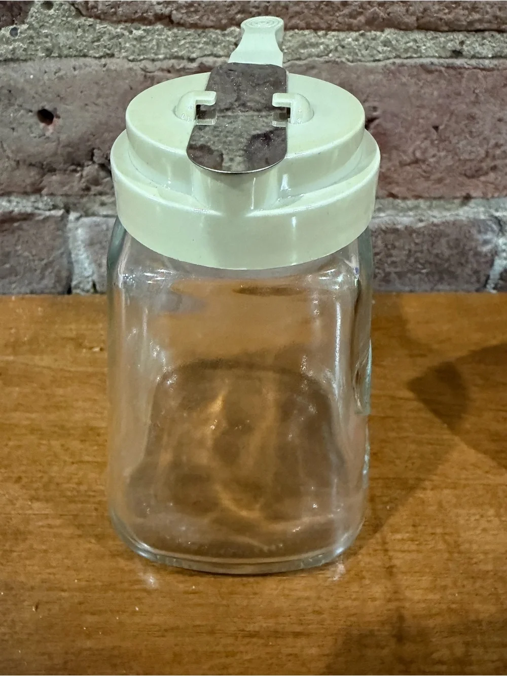Glass Syrup Dispenser - vintage style tan top